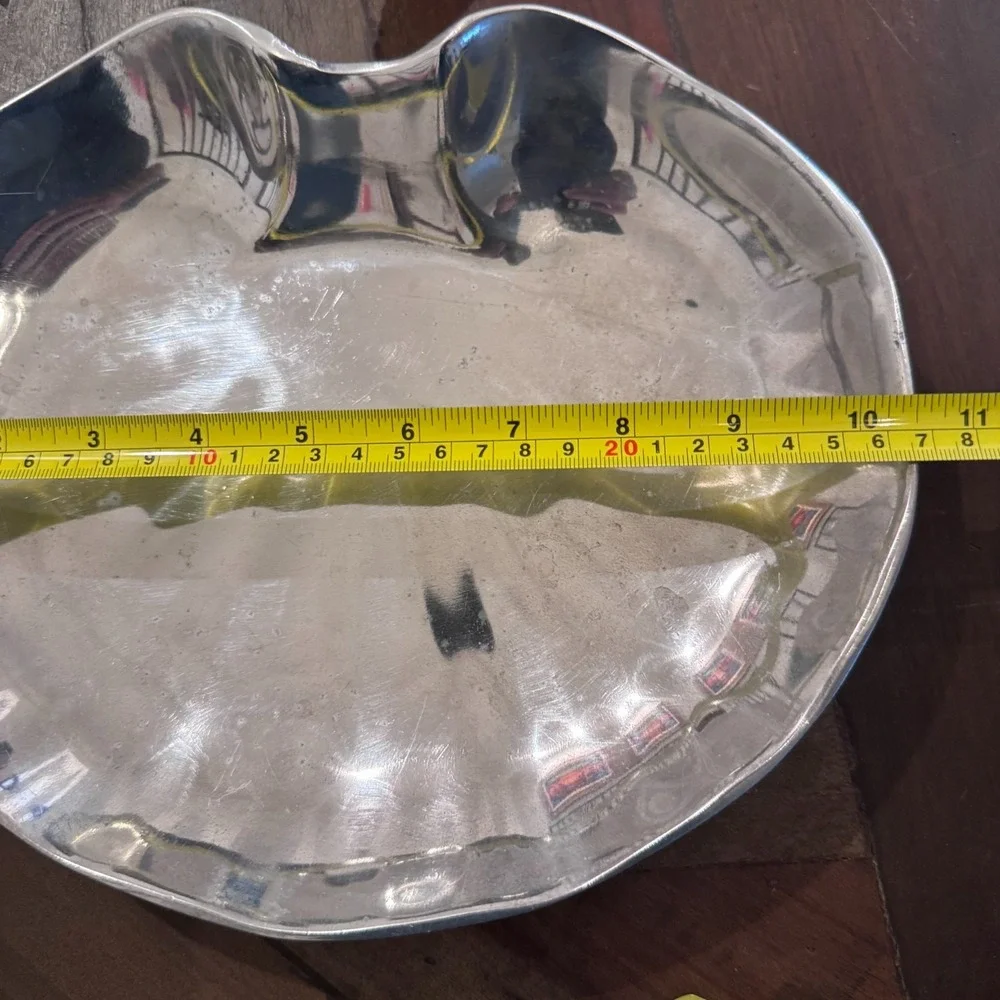Clam Shell Aluminum‎ Tone Metal Dish Bowl Platter 8
